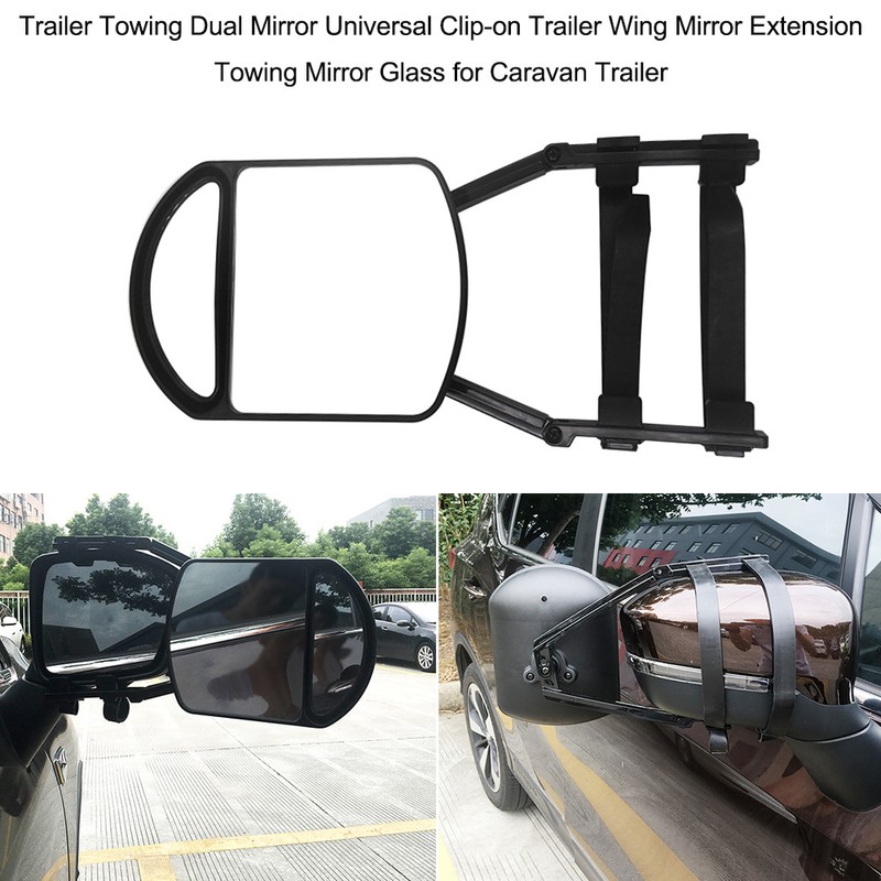 Trailer Towing Dual Mirror Universal Clip-on Trailer Wing Mirror Extension