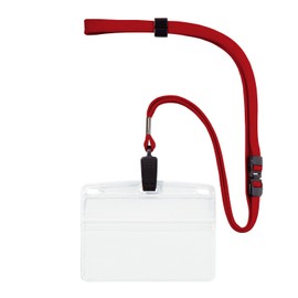 Open Industry Hanging Name Tag Name Plate Name Tag Card Holder Name Holder 10 Pieces Chuck Soft Case Red NL-8-RD