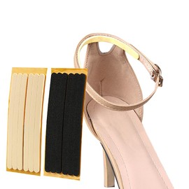 12 Pcs Women Strap Cushion Insert Heel Grips Anti Slip Heel Liners Adhesive Shoe Grips Thin Heel Straps for High Heels Women Men Loose Shoes Black and Beige