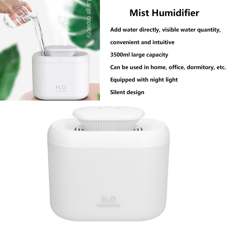 Mist Humidifier 3500ml Large Capacity Silent Diffuser with Night Light