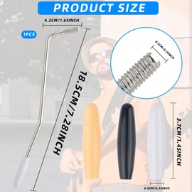 Silver Whammy Bar, 5.6mm Whammy Bar with Tip Metal Single Tremolo-Arm Metal Single for Electric Guitar Tremolo-System, Thread Tremolo-Arm for Electric Guitar