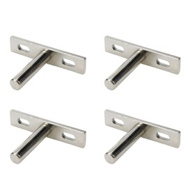 Antrader 4 Piece Floating Shelf Brackets, 2" Concealed Hidden Shelf Supports Decorative Shelf, Package Includes Screws and Wall Plugs (Silver)