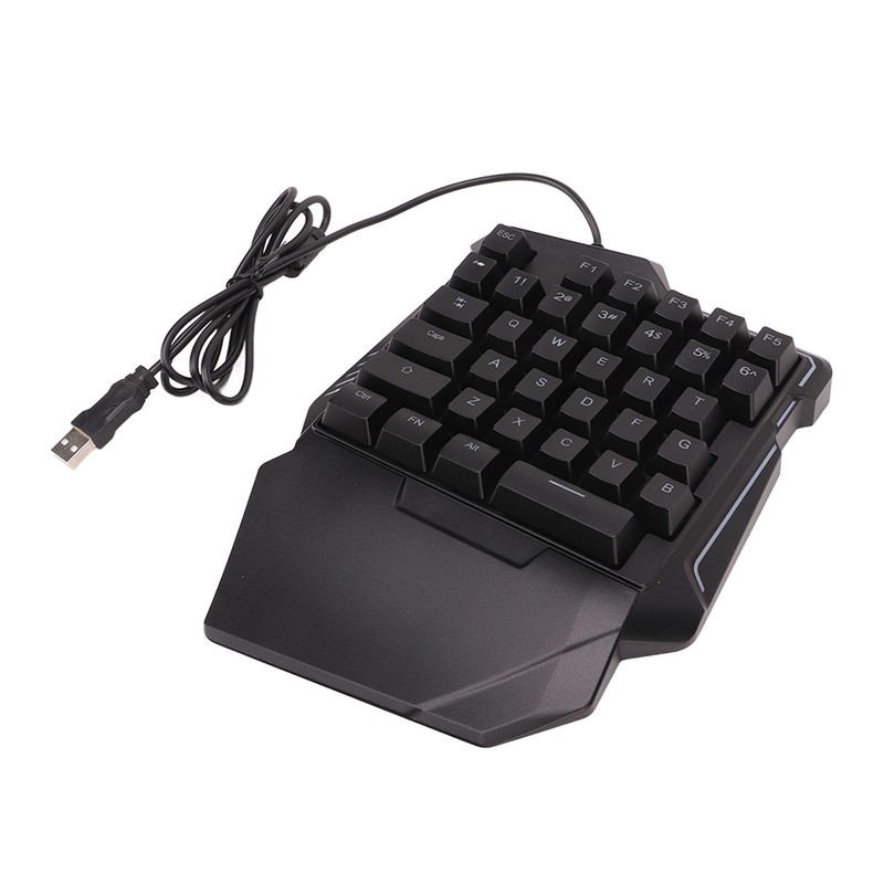 One Handed Keyboard Mouse Set Wired 35 Keys RGB Backlight