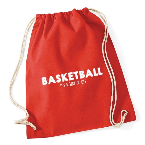 Hippowarehouse Basketball it's a way of life Drawstring Cotton School