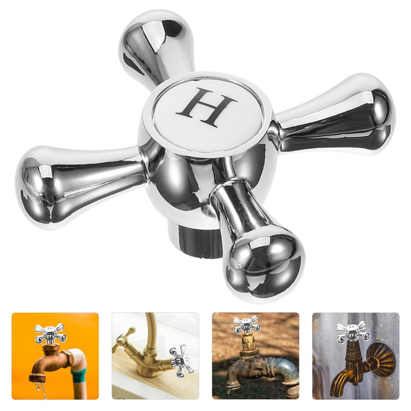 Uonlytech Faucet Handle Replacement Cross-Arm Faucet Handle Zinc Alloy Faucet