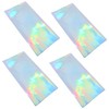 jojofuny 4pcs Holographic Foil Tablecloths Iridescent Plastic Rectangle Covers for