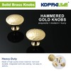 KOPPALIVE 10-Pack Solid Brass Kitchen Cabinet Knobs, Hammered Gold Drawer