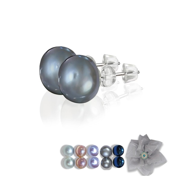 KIVELO pearl stud earrings - Freshwater cultured Pearl earrings -