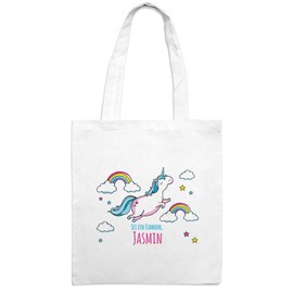 Jute Bags with Name Jasmine – Thick – White – Fabric Bag in Jute Bag, Hipster Bag