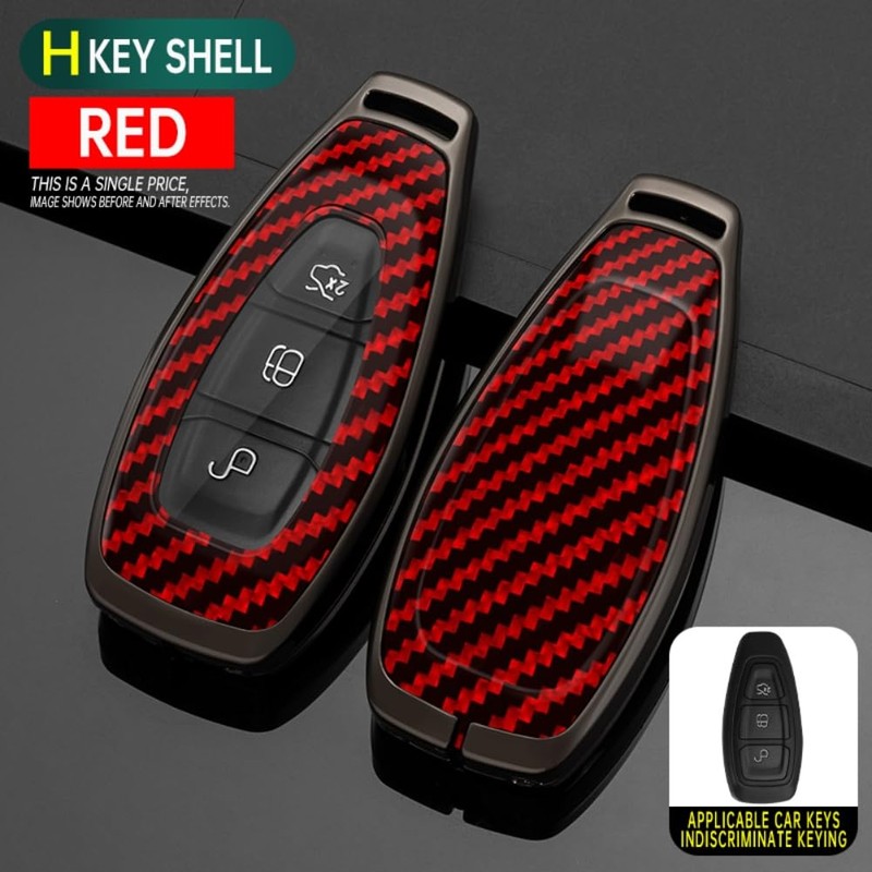 OTMIK Zinc Alloy ABS Carbon Fiber Car Key Cover Cases