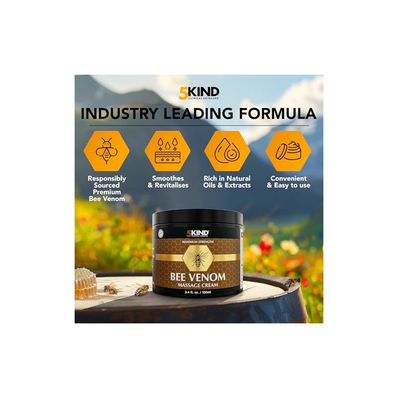 5kind Maximum Strength Bee Venom Cream - Naturally Massage Joints