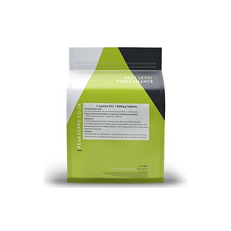 L-Lysine 1000mg - 180 Tablets (6 Month Supply) - Vegan