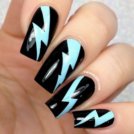 Twinkled T - Nail Vinyl Stencils for Easy Nail Art Design (Lightning)