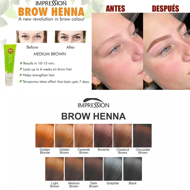 Kit Henna Tinte Híbrido Cejas y Pestañas Tipo Microblading Semipermanente