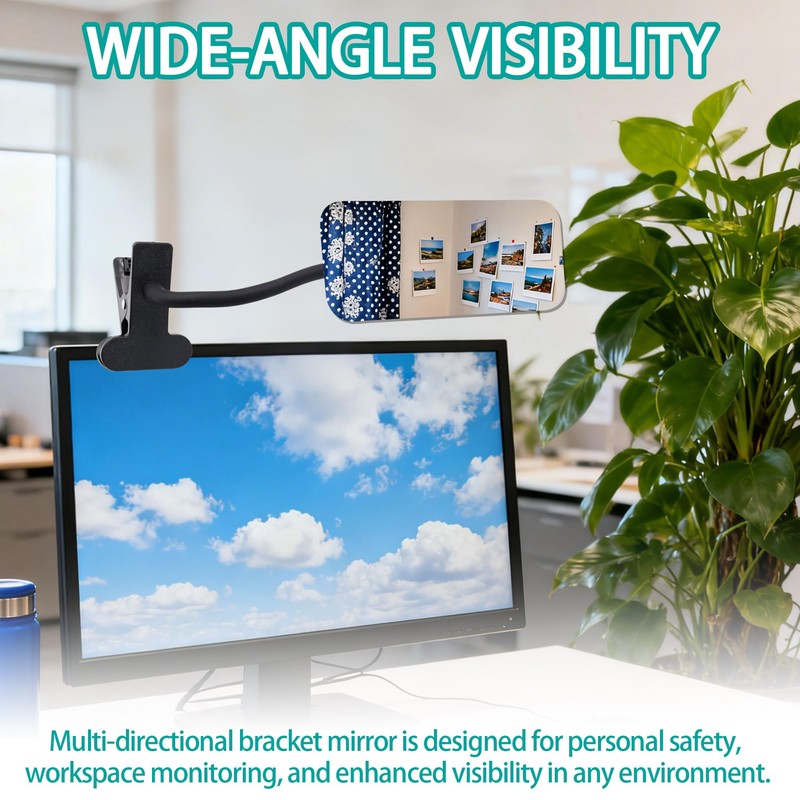 360° Clip On Safety Mirror for Desk, Cubicle Mirror to