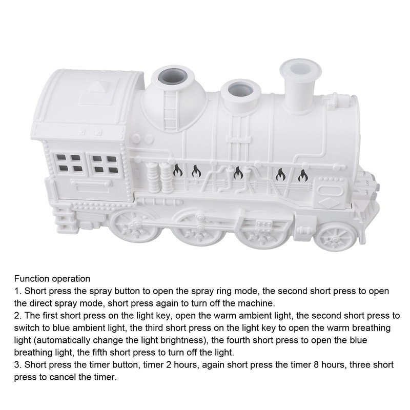Essential Oil Diffuser 300ml 2 Light Modes Train Shape Aroma