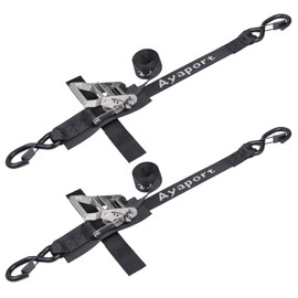 Ayaport Boat Tie Down Straps to Trailer (Stainless Steel Ratchet) 5 Feet, 4400lbs Break Strength Heavy Duty Ratchet Boat Straps, Boat Transom Straps Boat Trailer Accessories for Boating Safety