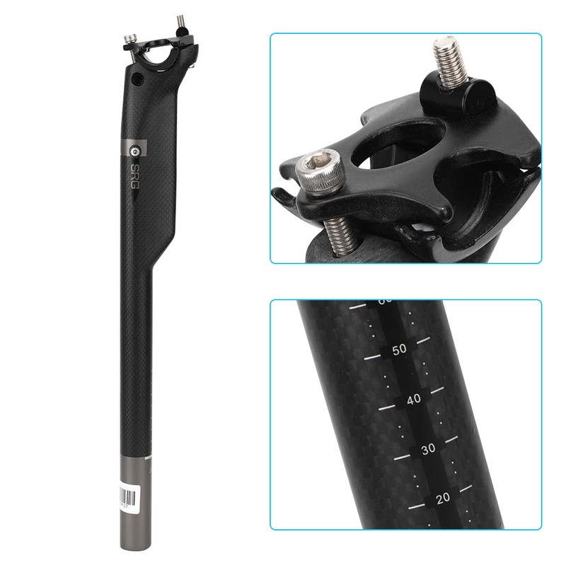 Black Lightweight Carbon Fiber Bike Seat Post Mountain Road Bikes