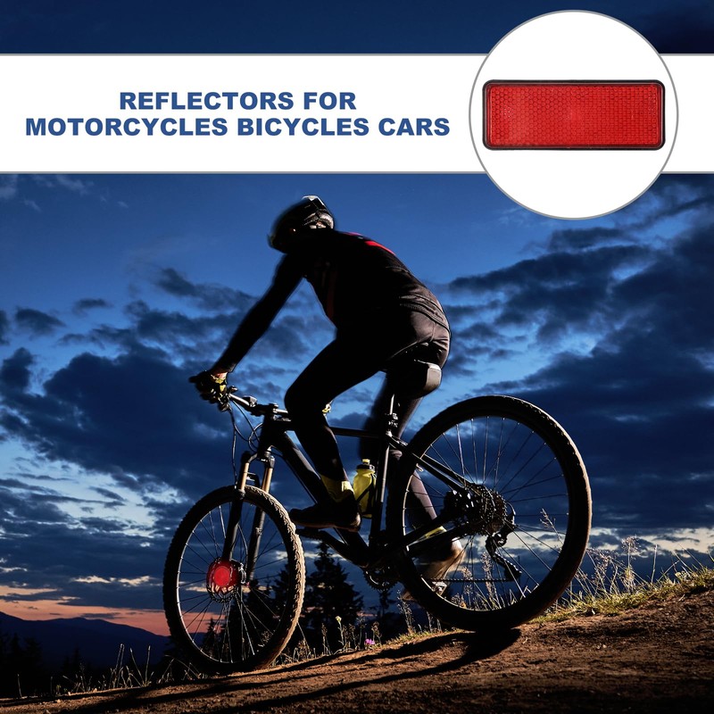 PATIKIL Rectangle Rear Reflectors, 2 Pcs Safety Reflective Warning Reflector