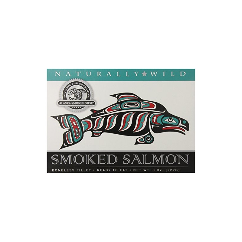 Alaska Smokehouse Smoked Salmon Fillet, Gift Box, 8 Oz