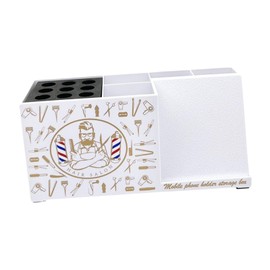 Milageto Salon Station Organizer,Shear Holder Barber Supplies,Hair Scissors Holder,Salon Organizers Storage for Clips Hair Scissors, white