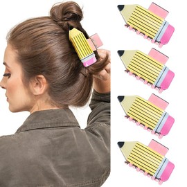 XFSRG 4 Stück Haarklammer Damen Bleistift Form Kreative Schreibwaren Haarspangen Niedliche Mode für Viele Gelegenheiten