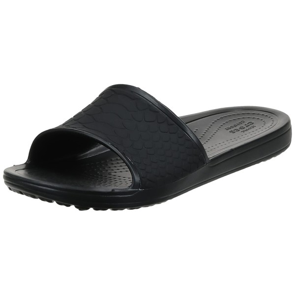 Crocs Women's Slide Sandal, Black, 5