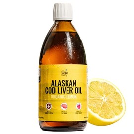 On Target Living Aceite de hígado de bacalao de Alaska, sabor a limón orgánico, 16.5 onzas, línea atrapada en los Estados Unidos, vitamina D de origen