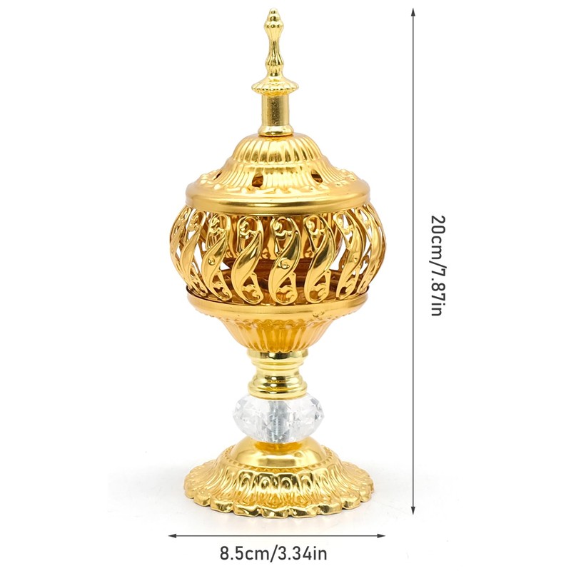 Metal Vintage Incense Burner, Iron Art Incense Holder with Lid,