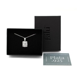 Collar con Medalla de la Virgen de Guadalupe en Plata Esterlina 925 Oval para Dama. Cadena Fígaro 3x1 45 Cm y 2 mm Cadena de Plata para Dama - FALÚ JOYERÍA