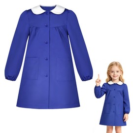 DiULi Children's Painting Apron Waterproof Painting Coat with Pocket for Girls Boys Painting Coat with Long Sleeves for School Art Painting Cooking, blue