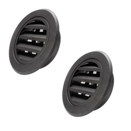 Hon&Guan 6 Inch Exhaust Vent, Aluminum Soffit Vent 6'' Round Vent Cover with Built-in Fly Screen Mesh for Bathroom Kitchen Office -2PCS(Black ø150mm)