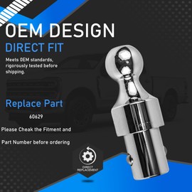 YzusGomumu 60629 Puck System Gooseneck Hitch Ball 30K 2-5/16-In Gooseneck Ball Compatible with 2013-2024 Ford F250 F350 F450 Super Duty Chevy Silverado GMC Sierra Nissan Titan XD