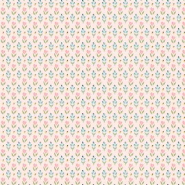 Poppy Cotton Poppie Cotton - Finding Wonder - Hearts & Berries Pink - Sold by the Half Yard