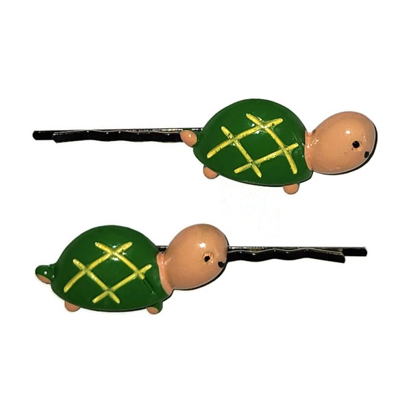 TURTLE Animal - Handmade Bobby PIn Hair clips - Set
