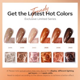 modelones modelones Gel Nail Polish Set- 6 Fall Colors Chameleon Nude Brown Gel Polish Set Maple leaf Orange Holographic Pearl Shimmer Glitter Gel Polish Kit Soak Off LED Nail Art Gel DIY Salon Gift