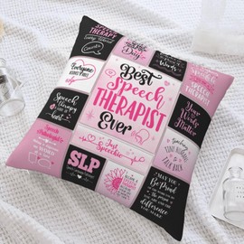 SLP Gifts, Speech Therapist Gifts for Women, Speech Therapy Gifts, Gifts for Speech Therapists, Speech Language Pathologist Gifts, Speech Therapy Decor Throw Pillow Cover 18"x 18"