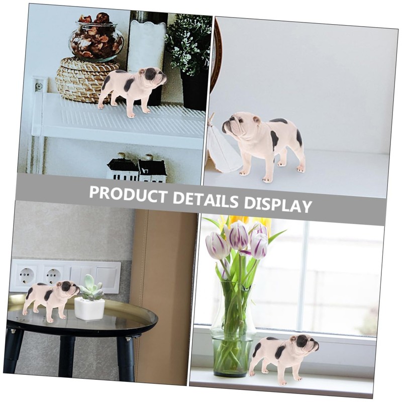 CIYODO 2pcs Realistic Bulldog Figurines Dog Models Dog Figures Adorable
