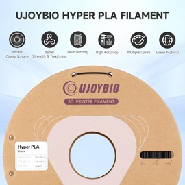 UJOYBIO Hyper PLA Plus Filament 1.75mm +/- 0.02 mm, PLA+ 3D Printer Filament 300-500 mm/s High Speed Printing, High Tough & Strength PLA Pro Filament, 1kg Yellow