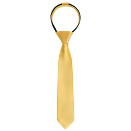 Alizeal Boys Solid Colour Pre-Tied 6 cm Zip Skinny Tie, 067-Golden
