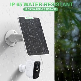 Sabilor Solar Panel for Security Camera Compatible with Eufycam 2C/2C Pro/E40/E20/2/2 Pro/E, 5V 4W Solar Panels for Camera, Micro USB & Type-C Port 9.8ft Cable, IP65 Waterproof, Secure Wall Mount