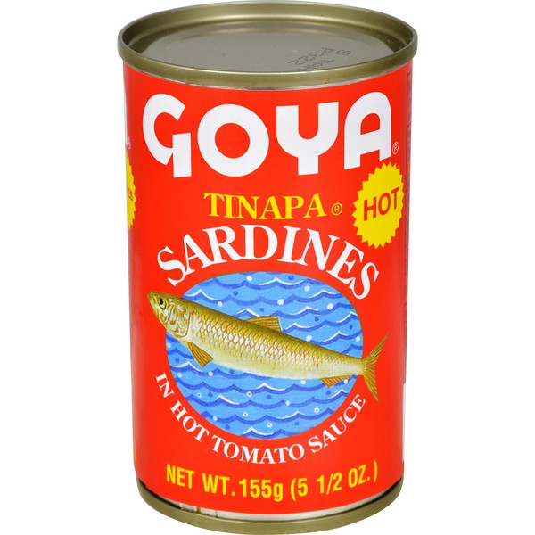 Goya Foods Sardines in Hot Tomato Sauce, 5.5 Ounce (Pack of 50)