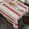 ArtBud White Red Tablecloth Cotton Linen Farmhouse Table Cover Soft