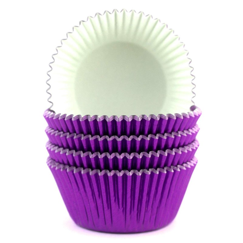 Eoonfirst Foil Cupcake Liners 100 Pcs (Dark Purple)