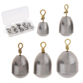 Conskyee Fishing Weights 5 Sizes Sea Fishing Iron Sinker Weights Kit 4g 7g 10g 14g 20g, Bass Casting Metal Fishing Sinker with Storage Box for Saltwater Freshwater Fishing Terminal Tackle, 20 Pcs