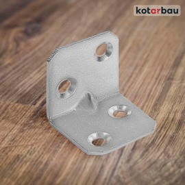 KOTARBAU Set of 50 Angle Connectors 25 x 25 x 25 mm Beading Steel Construction Angle Mounting Holes Furniture Angle Galvanised Heavy Duty Wood Connector Mounting Angle Chair Angle