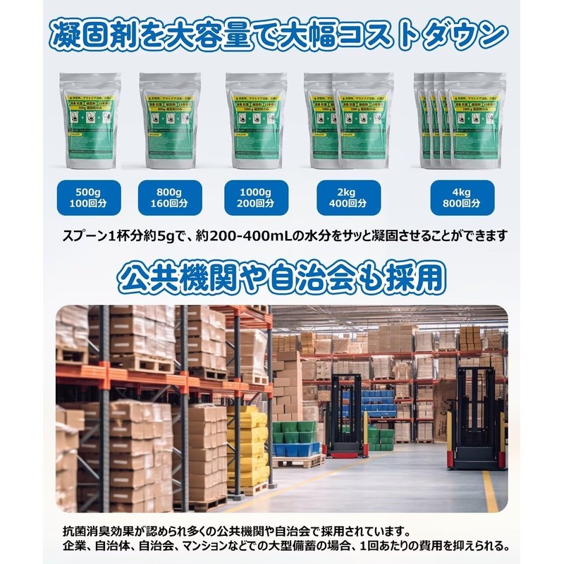 Umebana Congealing Agent, High Absorbent Resin, Quick Coagulation of Liquids,