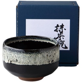 Ale-net Matcha Bowl (W x D x H): 4.7 x 4.7 x 3.0 inches (12 x 12 x 7.7 cm), Satsuma Tenmoku Matcha Bowl, Pottery, Mino Ware, Made in Japan