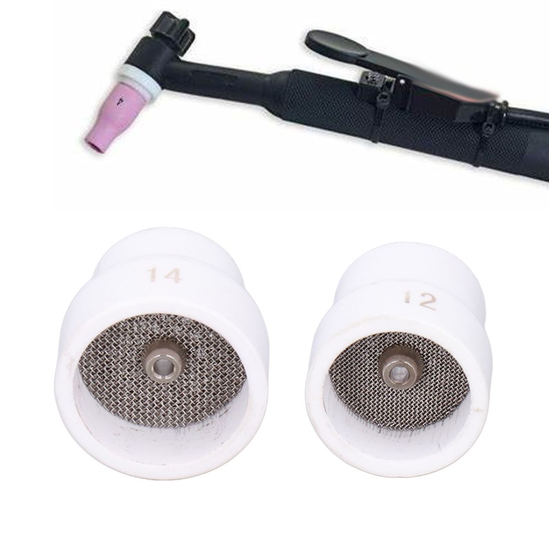 2Pcs TIG Welding Cup 12#/14# Ceramic Nozzle Accessory Set Kit