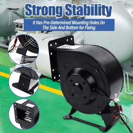 RustyVioum Centrifugal Blower Fan, 110V 120W Outdoor Wood Furnace Boiler Blower Round Flange Blower Fan 2600r/min, High Air Pressure Furnace Blower Fan Assembly